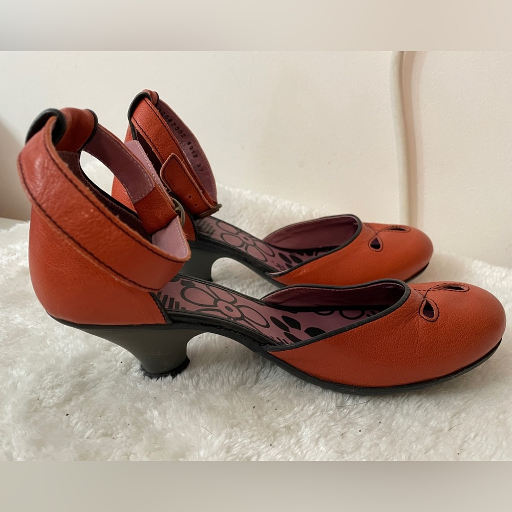 Fly London Terracotta Coloured Ankle Fasten slim fit shoes
